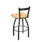 Holland Bar Stool Co 30" Low Back Swivel Bar Stool, Pewter Finish, Nat Maple Seat 82130PWNatMpl - alternate 2